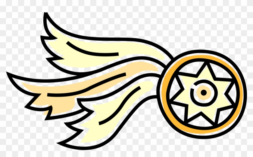 Vector Illustration Of Wheel With Colored Ribbons Clipart #4215265