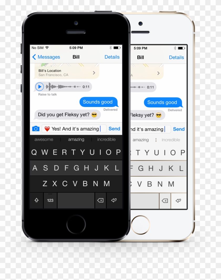 Iphone Keyboard Png - Fleksy Keyboard Ios Clipart