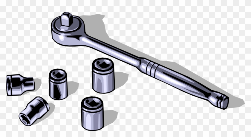 Ratchet Vector Wrench - Ratchet And Socket Vector Clipart #4216612