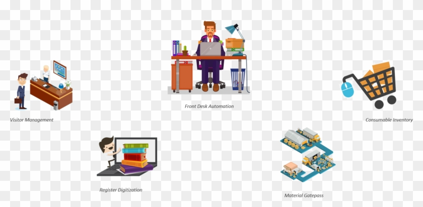 Your Single Point Solution For Front Office Automation - Happy Visitor Clipart