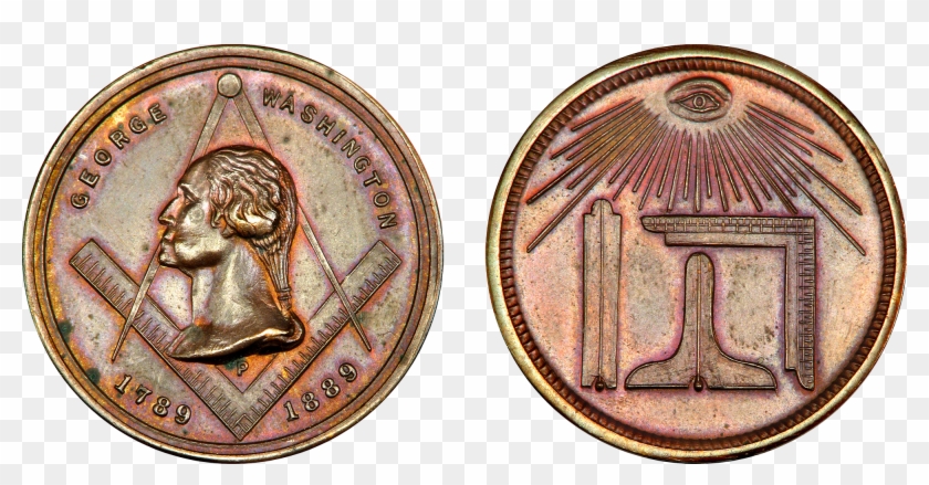 Washington Inaugural Centennial Masonic Medalet - George Washington Mason Clipart #4219724