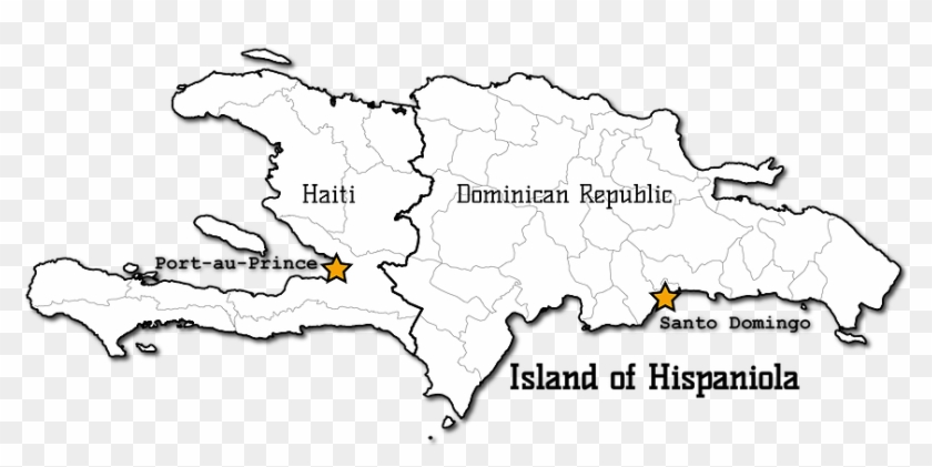 Island Of Hispaniola Dominican Republic Plain Map Clipart 4220055 Pikpng