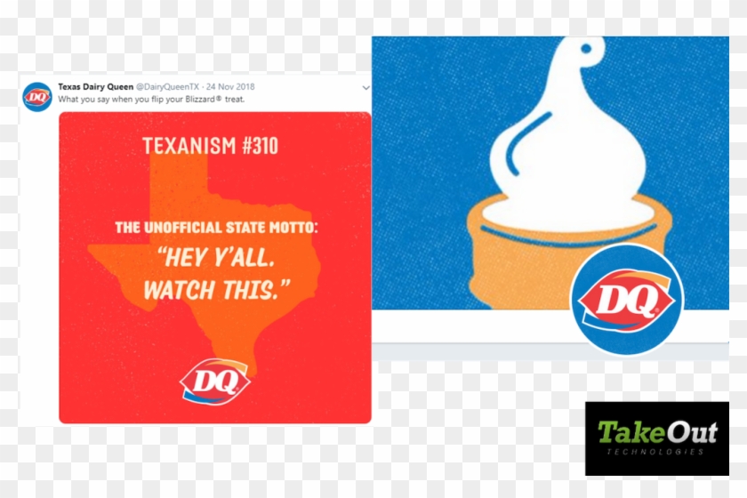Dairy Queen Texas And Take Out Tech Big And Bold Together - Dairy Queen Clipart #4220249