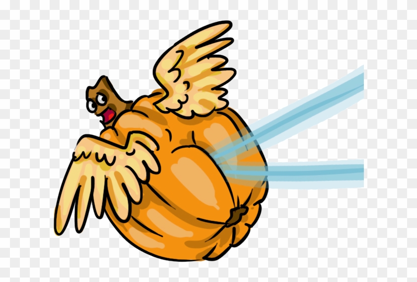 T-flyingpumpking - Flying Pumpkin Clipart