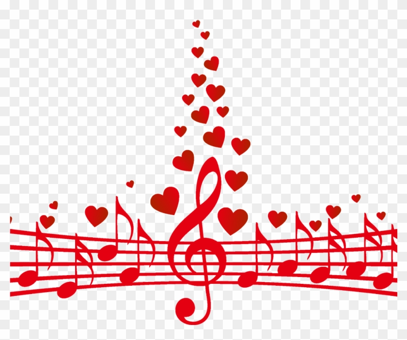 Mq Red Heart Hearts Music Notes Note نوته موسيقية Clipart Pikpng