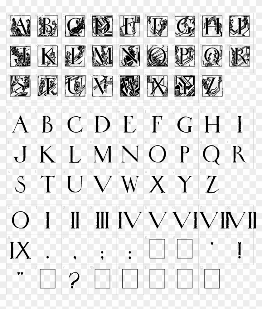 Font Characters - Police De Caractère Renaissance Clipart