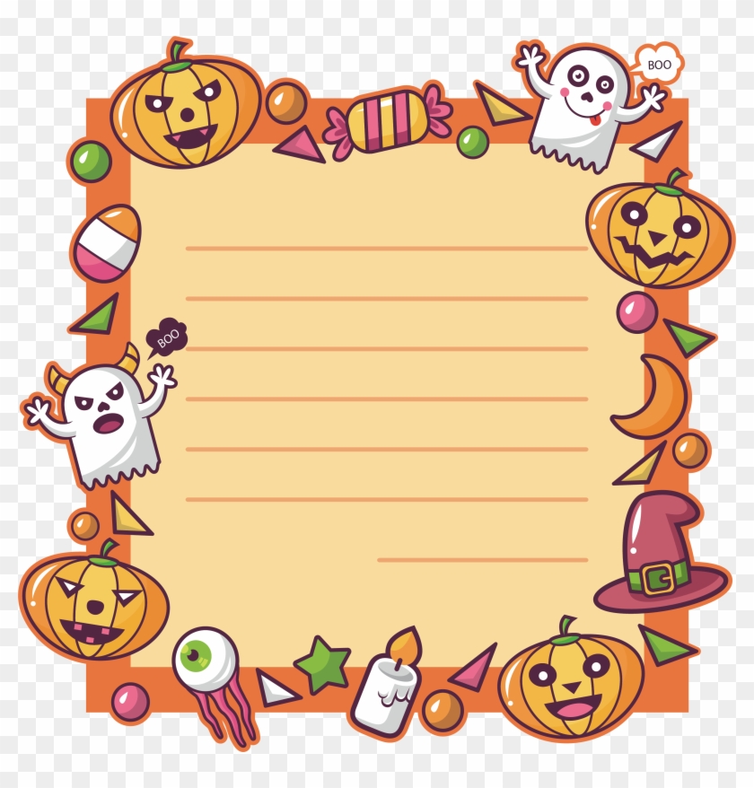 Jack O Lantern Clip - Pumpkin Border - Png Download