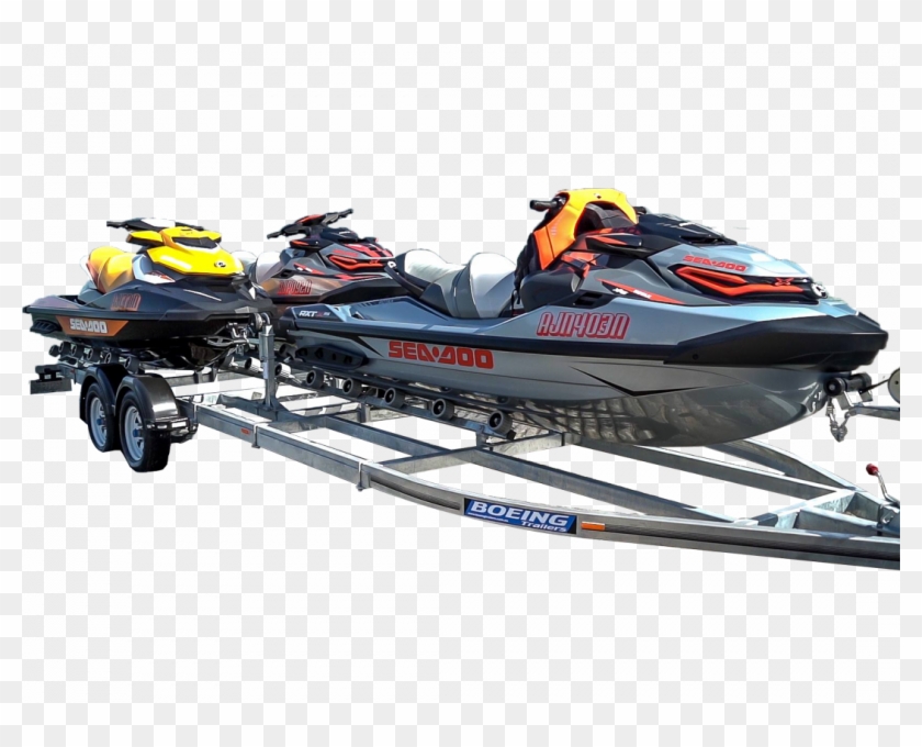 Triple Jet Ski Trailer Clipart