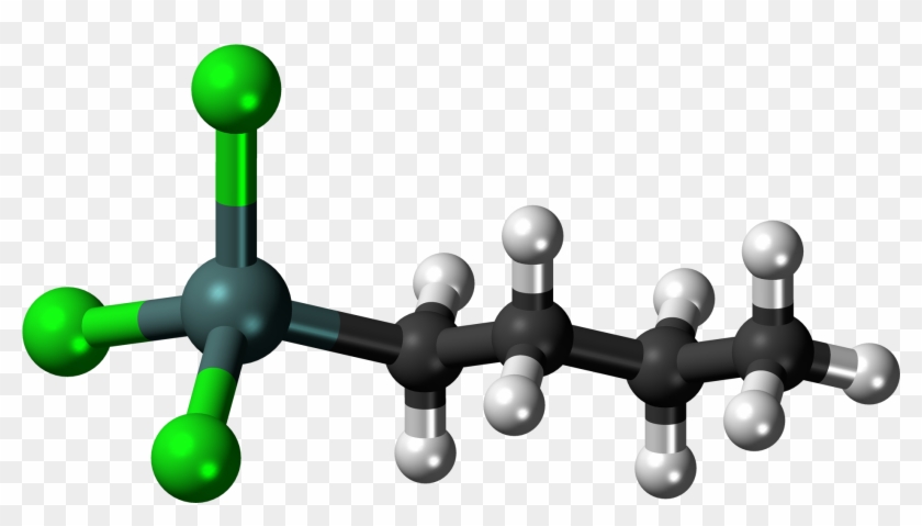 Butyltin Trichloride 3d Ball , Png Download - Carbon Molecule Model Clipart
