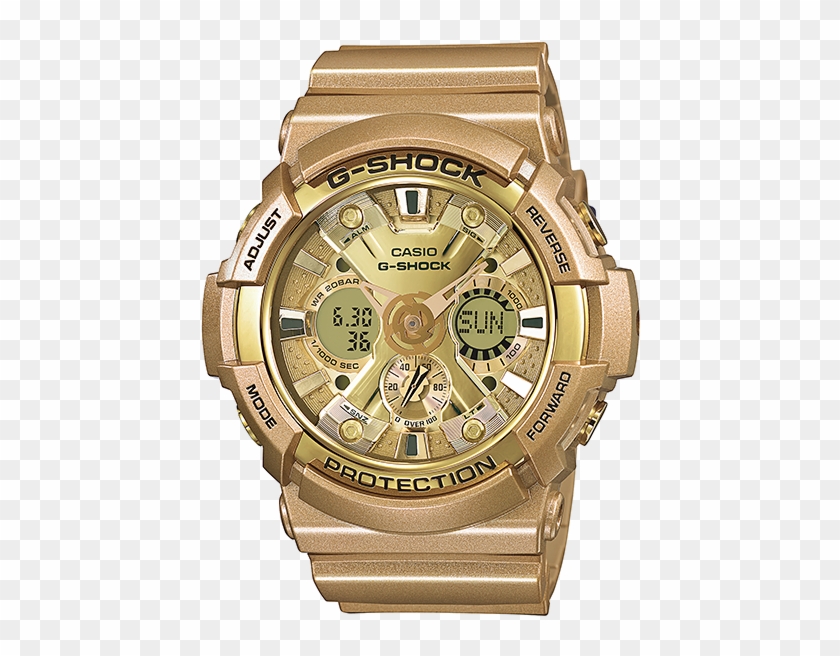 Reloj Casio G-shock Ga200 Dorado Resistencia Magnética - G Shock Gold Color Clipart