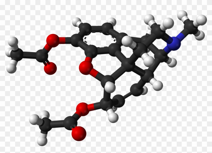 Heroin From Xtal Horizontal 3d Balls - Ball And Stick Model Heroin Clipart #4223212