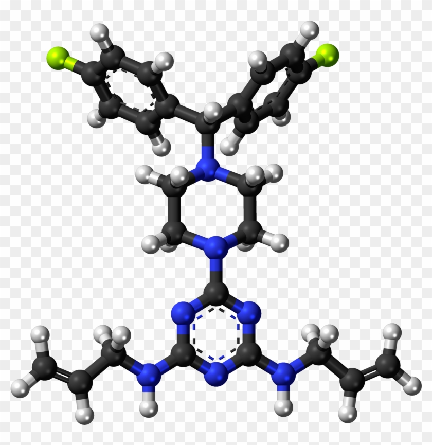 Almitrine 3d Balls - Molecule Clipart #4223284