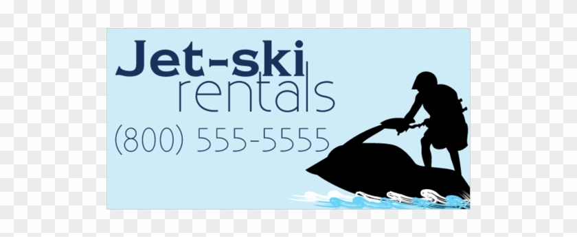 Jet Ski Rentals Vinyl Banner With Jet Skiier Silhouette - Silhouette Clipart #4223394