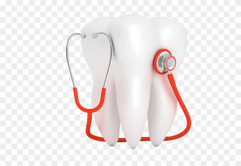 Vector Diente Con Estetoscopio Rojo - Diente Estetoscopio Clipart