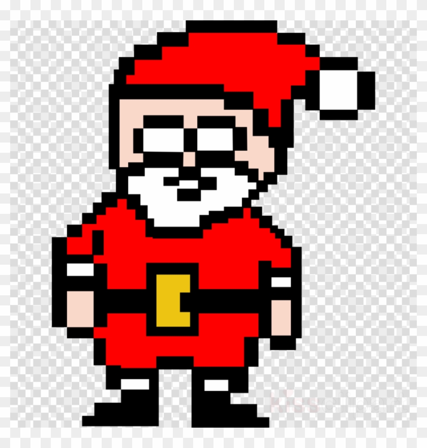 Simple Santa Claus, Pixel Art, Christmas Day, Transparent - Pixel Art Babbo Natale Clipart