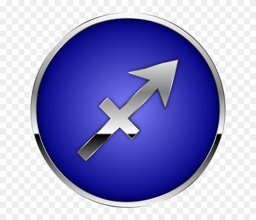 A Continuación Paso A Los Diarios Madrileños - Sagittarius Symbol In Blue Clipart #4224586