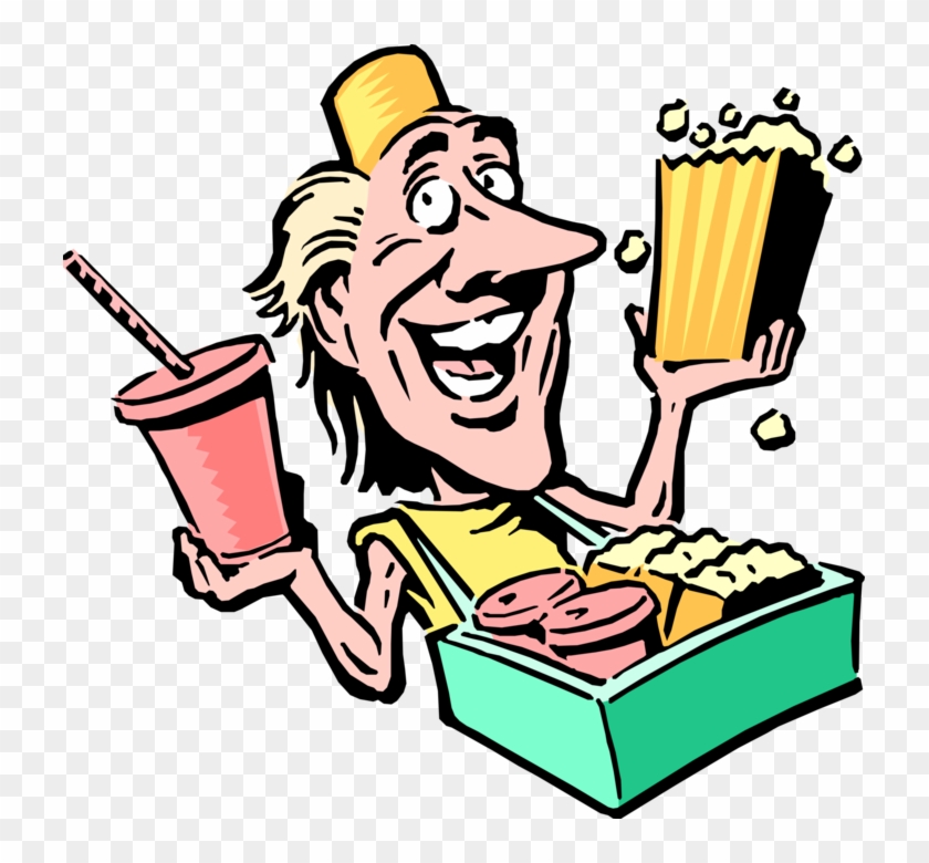 Vector Illustration Of Carnival Or Amusement Park Fairground - Animated Popcorn Clipart