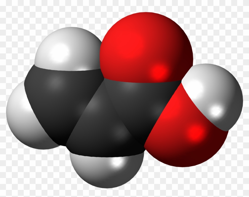 Acrylic Acid Molecule Spacefill - Graphic Design Clipart