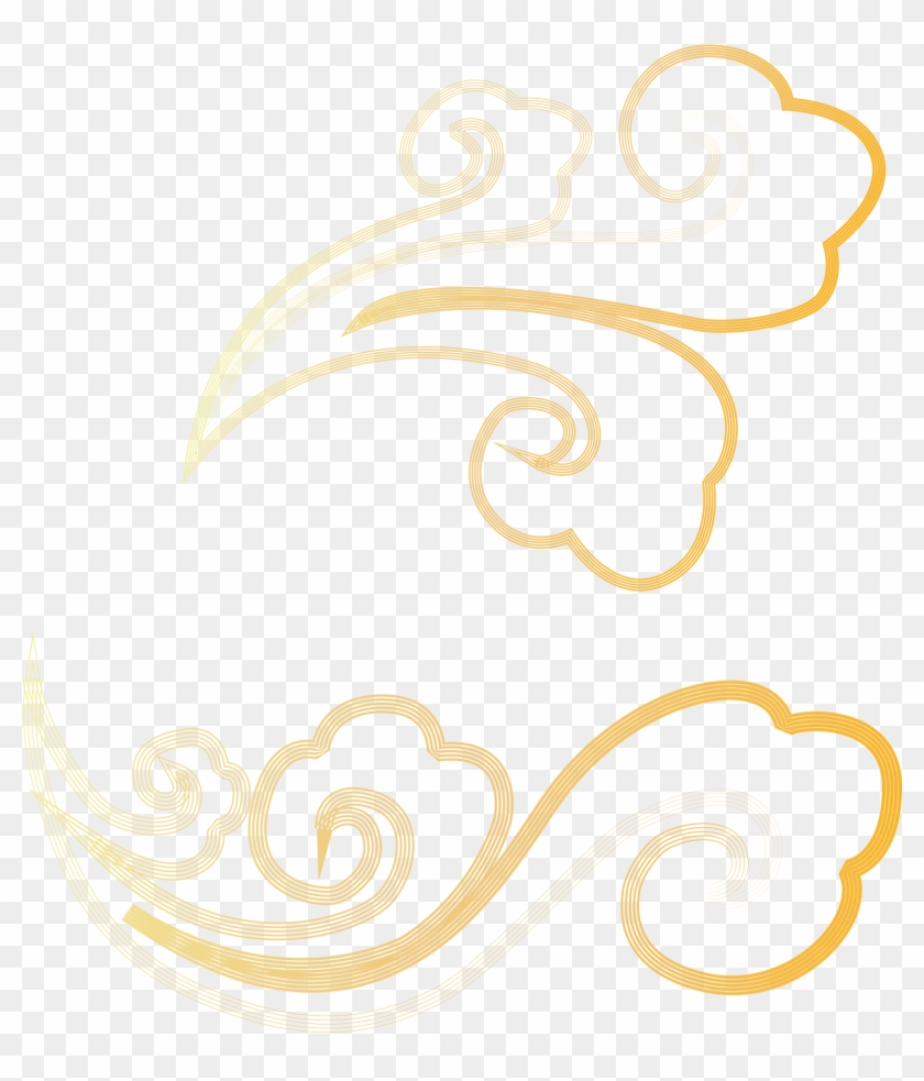 Estilo Chino Líneas Formas Degradados Png E Imagen - Illustration Clipart