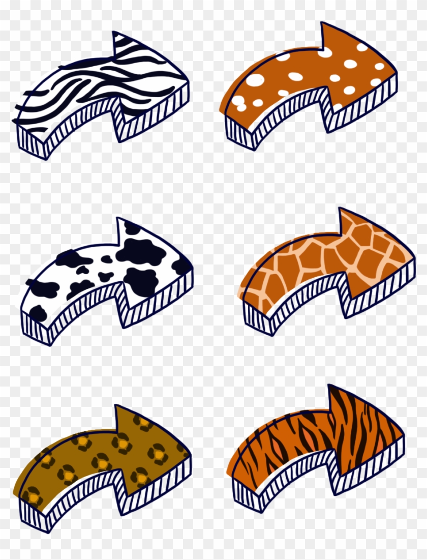 Flecha Rayas Dibujado A Mano Cebra Png Y Psd - Psd Clipart