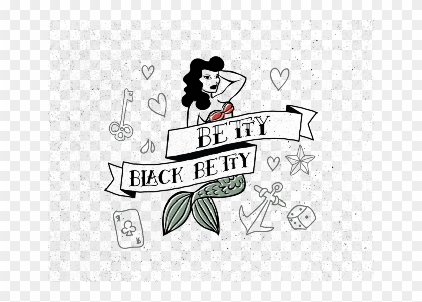 47 - Betty - Old School Tattoo Letters Font Clipart #4227531