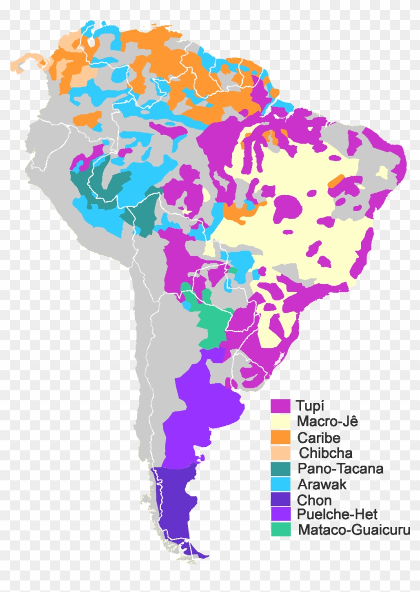 Southamerican Families - South America Native Map Clipart #4227644