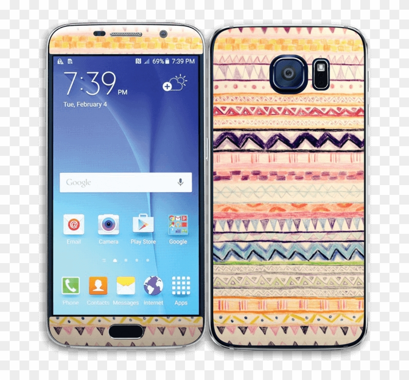 Hand Drawn Aztec Skin Galaxy S6 - Samsung Galaxy S6 Weiß Clipart #4228073
