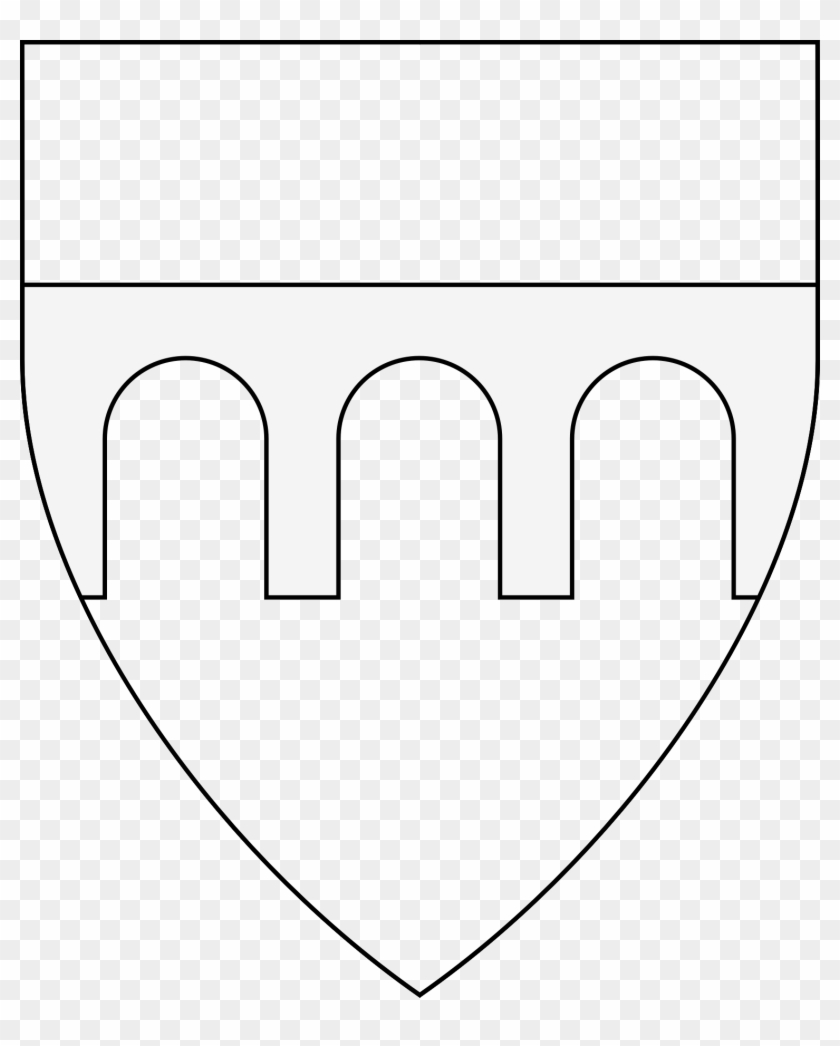 Bridge Throughout Of Three Arches - Line Art Clipart