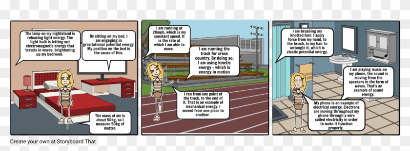Energy Comic Strip - Gravitational Potential Energy Comic Strip Clipart