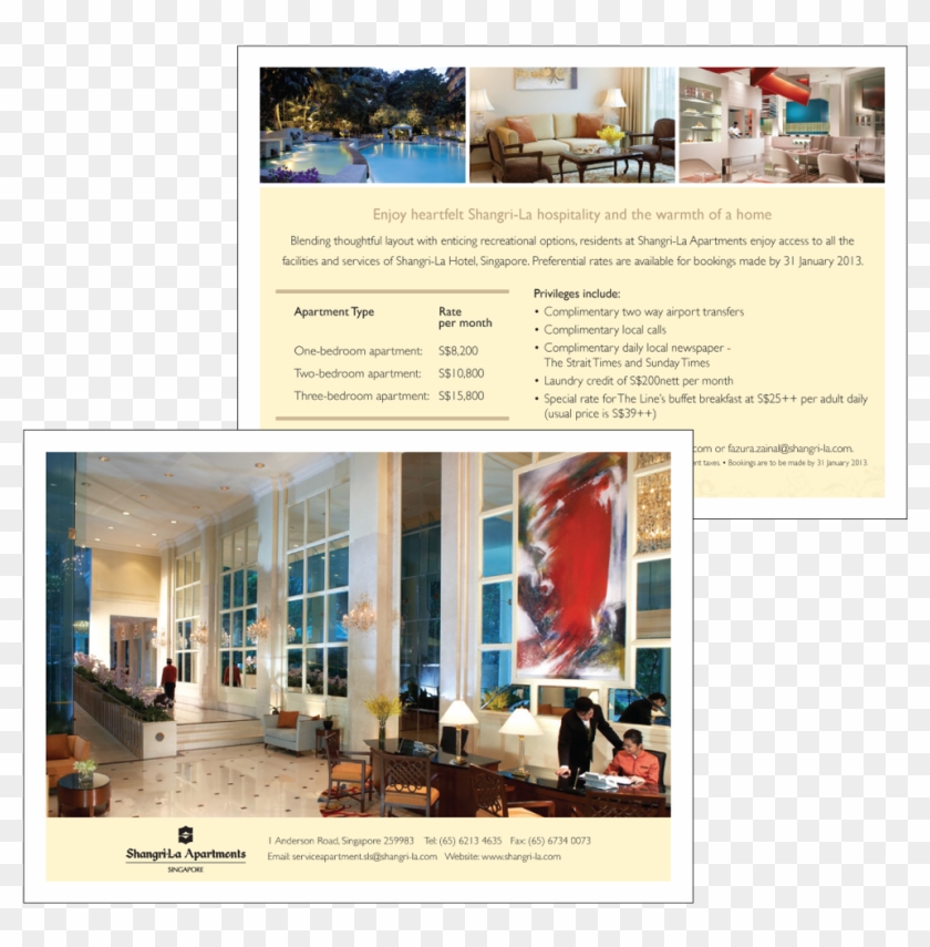 Corporate Privileges Post Card - Shangri La Hotel Singapore Clipart #4229627