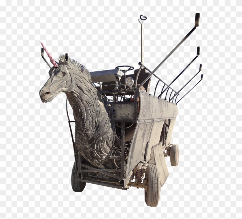 Burning Man Horse Dare Torches Horse Head - Oxcart Clipart #4229903