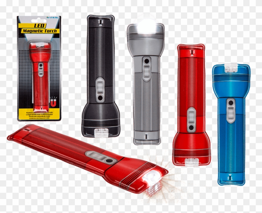 Plastic Torch With Magnet & 2 Led Ca - Flashlight Clipart #4230274