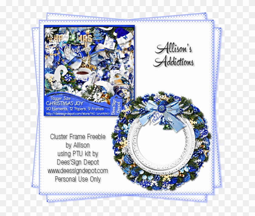 Christmas Joy And Ftu Cluster Frame - Art Clipart