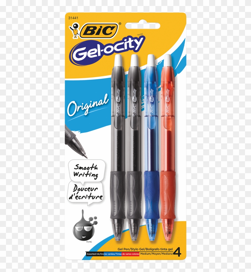 Gel Pen Rt Ast Gel-ocity 4/pk - Bic Gel Ocity Pens Clipart