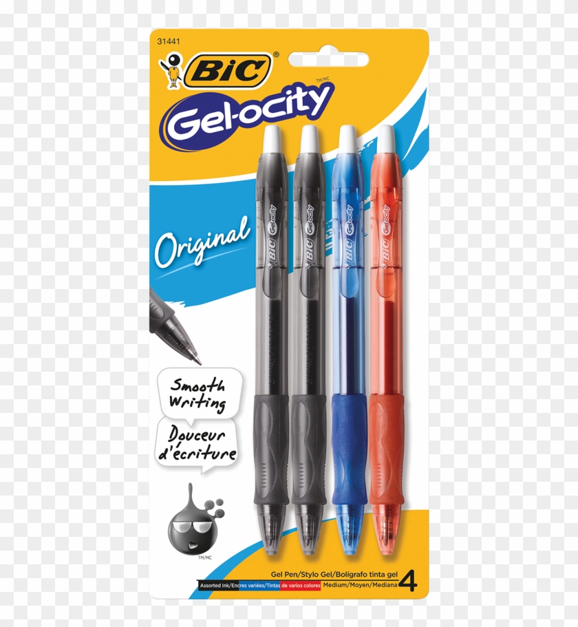 Gel Pen Rt Ast Gel-ocity 4/pk - Bic Gel Ocity Pens Clipart #4232495