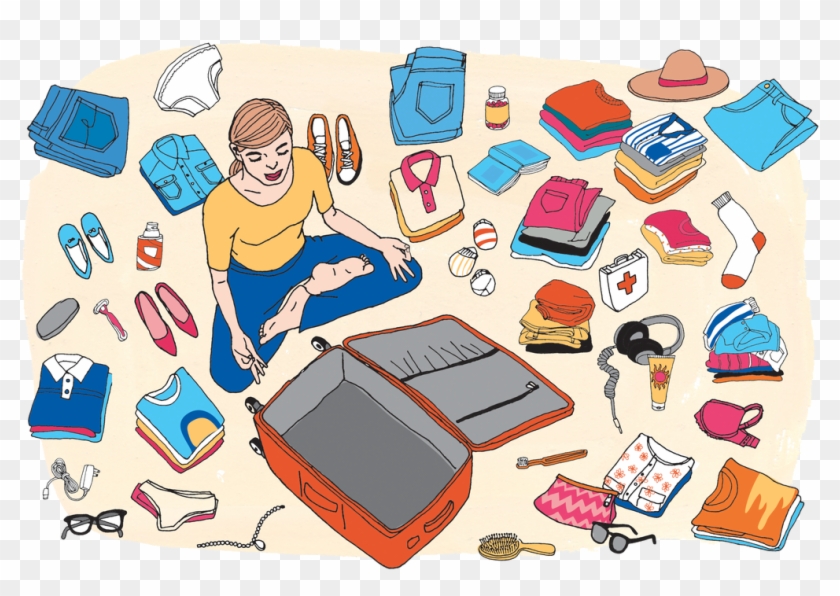 Traveling Clipart Europe Travel - Packing For A Trip Cartoon - Png Download