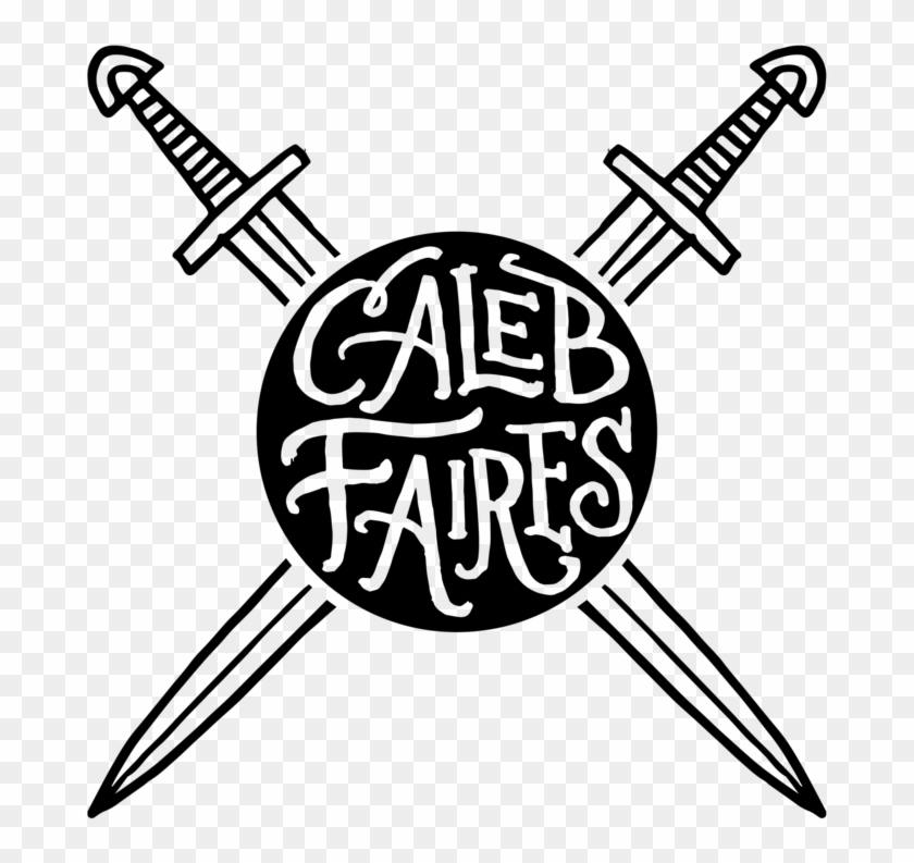 Custom Hand-lettered Rubber Stamp Badge Caleb Faires - Line Art Clipart #4232976