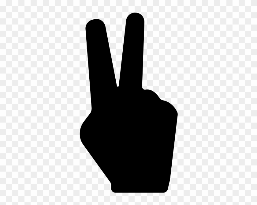 Peace Sign Rubber Stamp - Two Fingers Up Icon Png Clipart #4233346