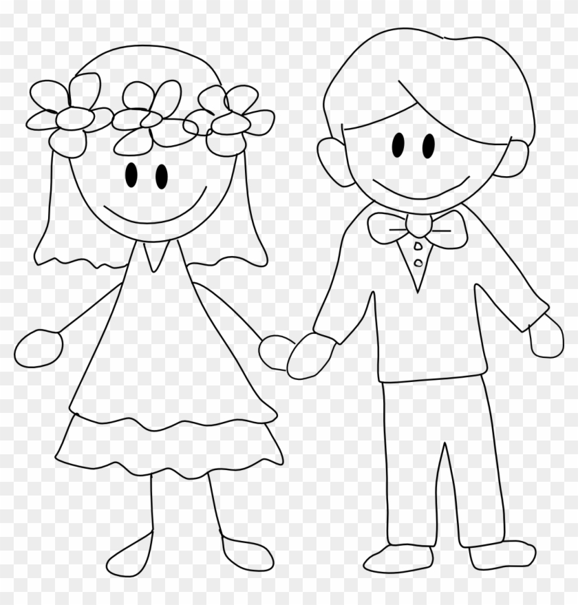 Picture Freeuse Library Free Digi Wedding Craftee Guiri - Wedding Couple Coloring Page Clipart