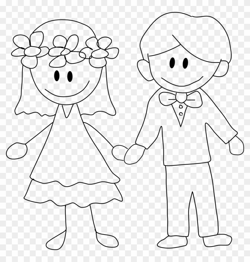 Picture Freeuse Library Free Digi Wedding Craftee Guiri - Wedding Couple Coloring Page Clipart #4233738