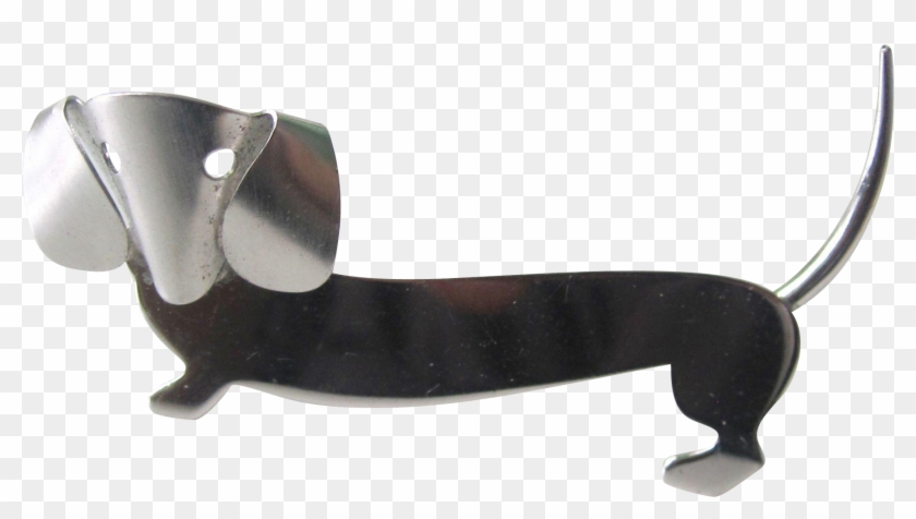 Vintage Sterling Silver Dachshund Dog Brooch By Beaucraft