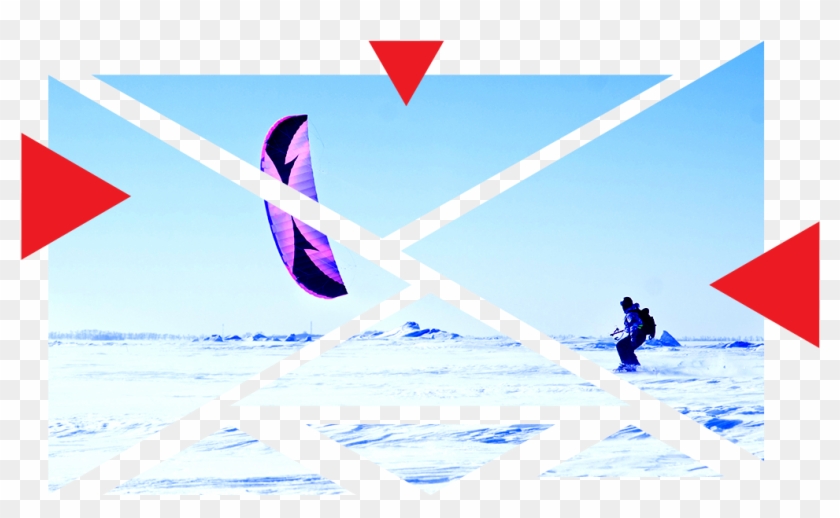 Snowkiting Is The Winter Version Of Kiteboarding, But - Triangle Clipart #4235022