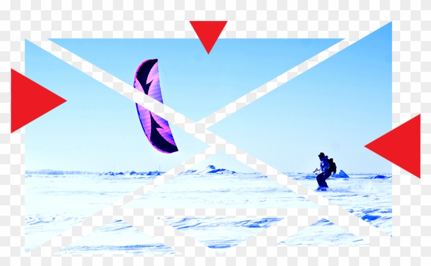 Snowkiting Is The Winter Version Of Kiteboarding, But - Triangle Clipart