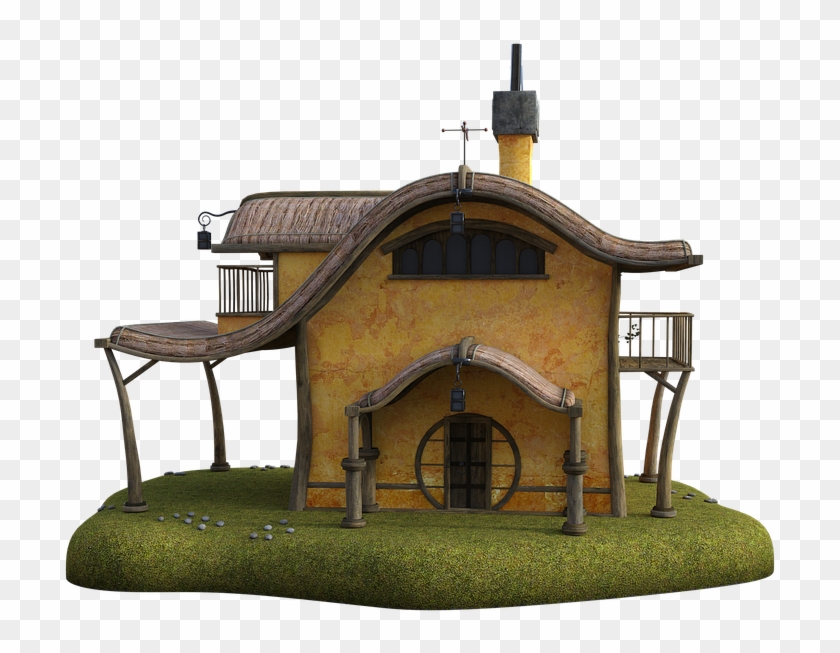 Fairy House Tavern Inn Yard Grass Nature Magic - Scale Model Clipart