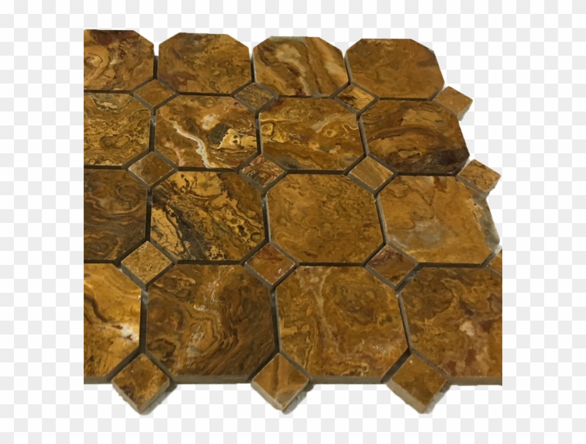 Multi Brown Onyx Octagon With Multi Brown Dot Polished - Stone Wall Clipart