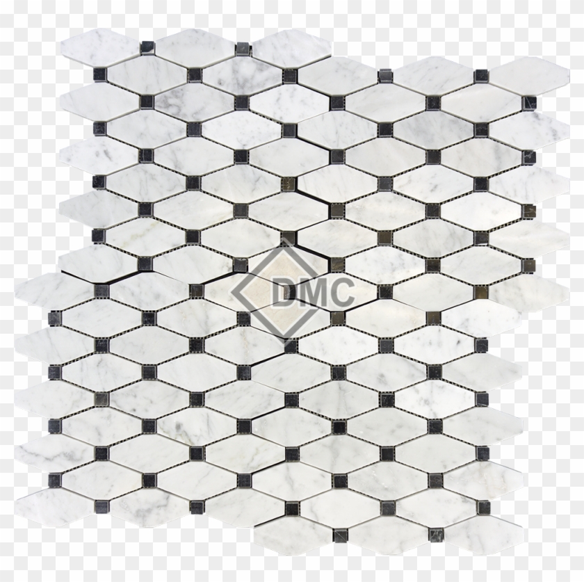 Carrara Long Octagon With Black Dot - Circle Clipart