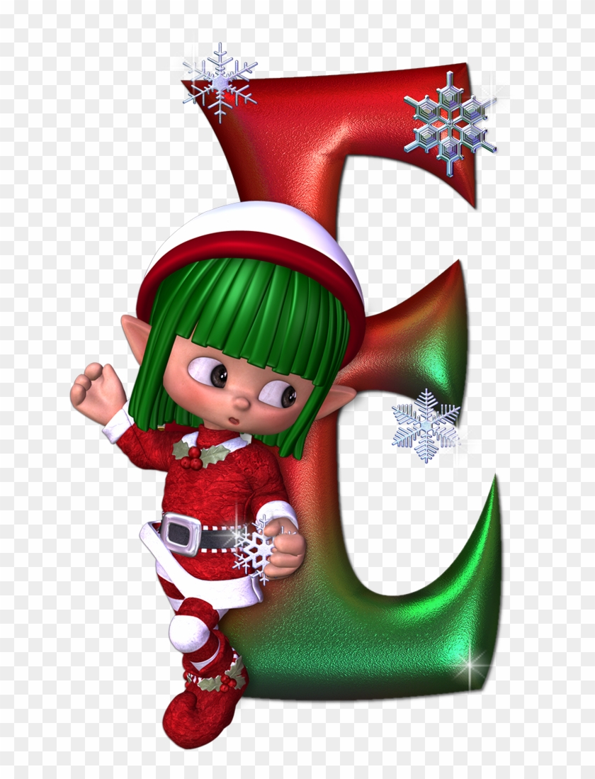 Alfabeto De Navidad - Duendes Con Iniciales Clipart #4235540