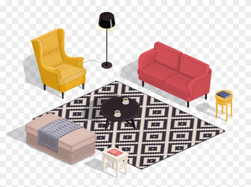 Living Room Projection - Clipart Interior Design - Png Download