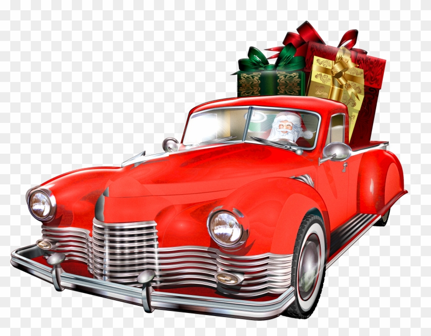 Navidad Fondo De Pantalla Hd - Papai Noel De Carro Png Clipart