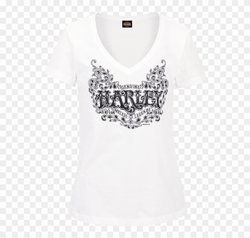 Camiseta Harley Davidson ” Dealer” Styklized Lds V - Active Shirt Clipart